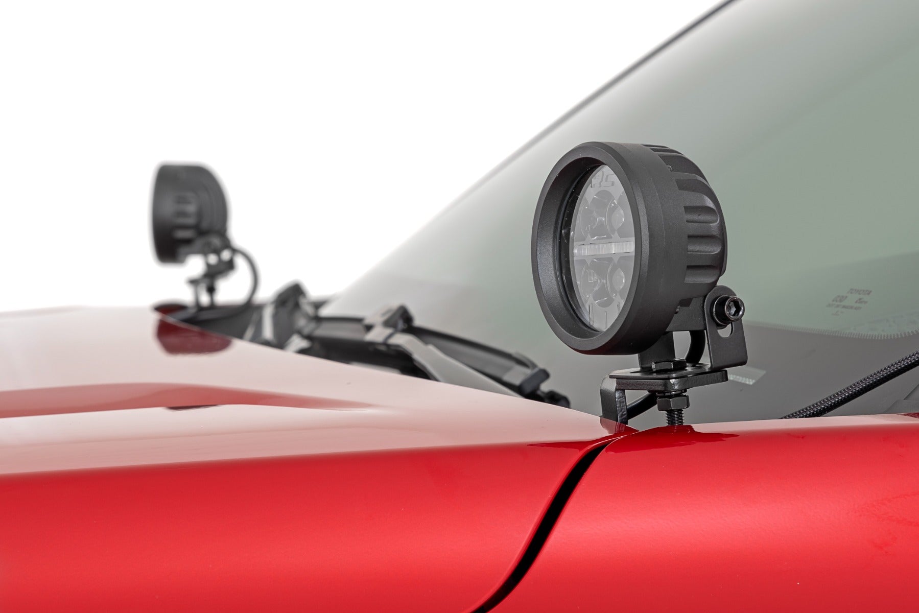 LED Light Kit Ditch Mount Black Series Round 3.5 Inch Amber DRL Toyota Tacoma (24-26) Rough Country