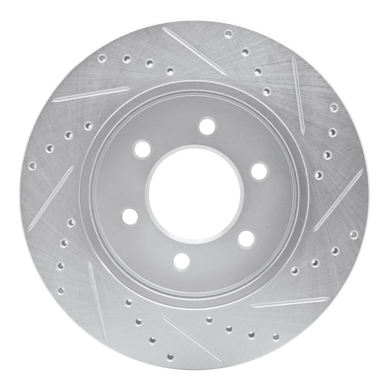 R1 04-08 Ford F-150 4WD Front Left Drilled & Slotted Silver Brake Rotor