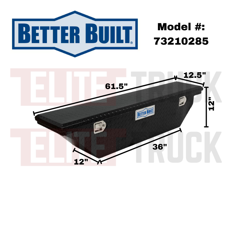 Better Built 61.5" Gloss Black Aluminum Narrow Low Profile Crossover Classic Wedge Tool Box Model 73210285