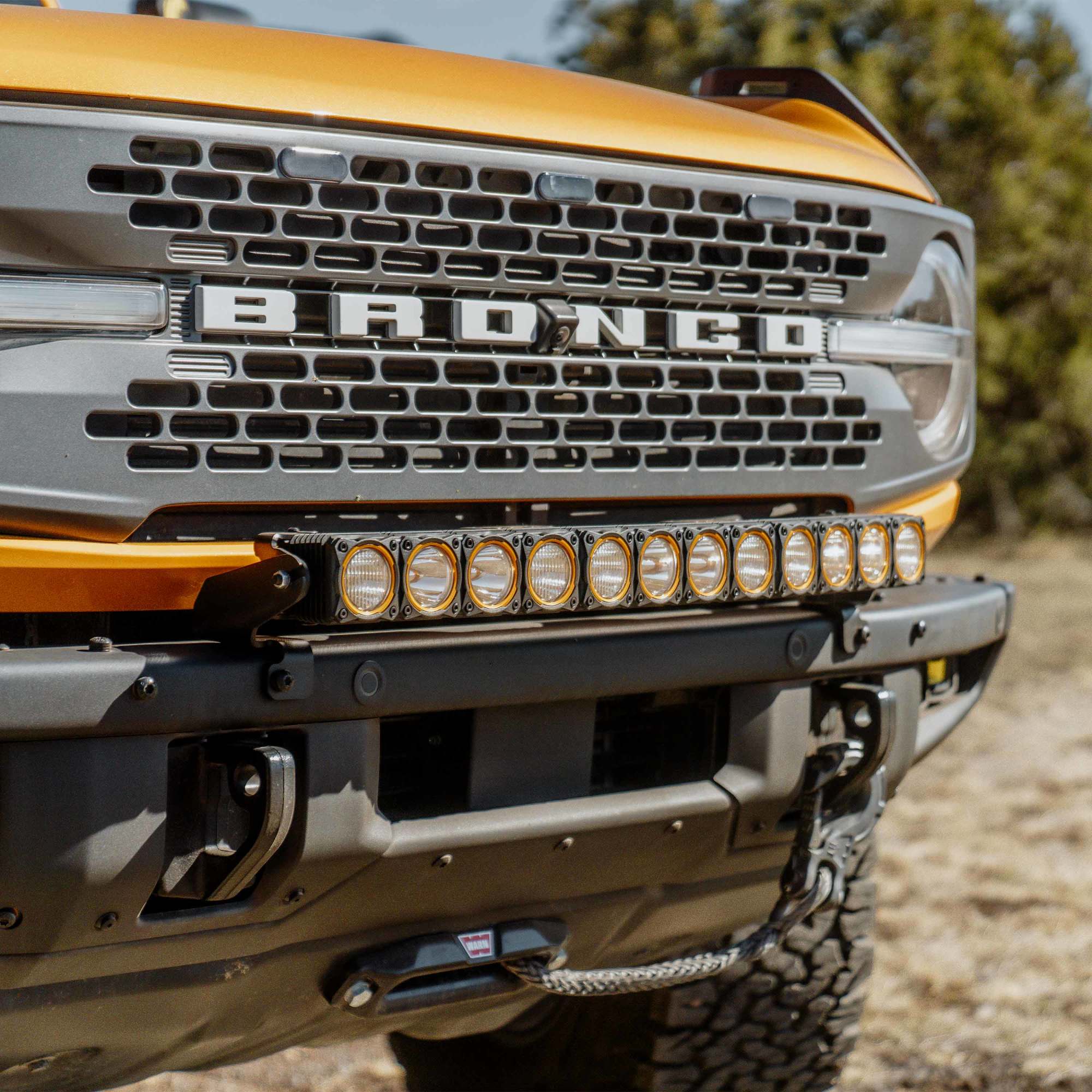 Flex Era 30 Inch LED Light Bar Mount Front Bumper Gen6 2021+ Ford Bronco KC HiLiTES