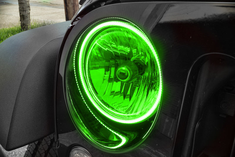 Oracle Jeep Wrangler JK 07-17 LED Waterproof Halo Kit - ColorSHIFT w/ Simple Controller