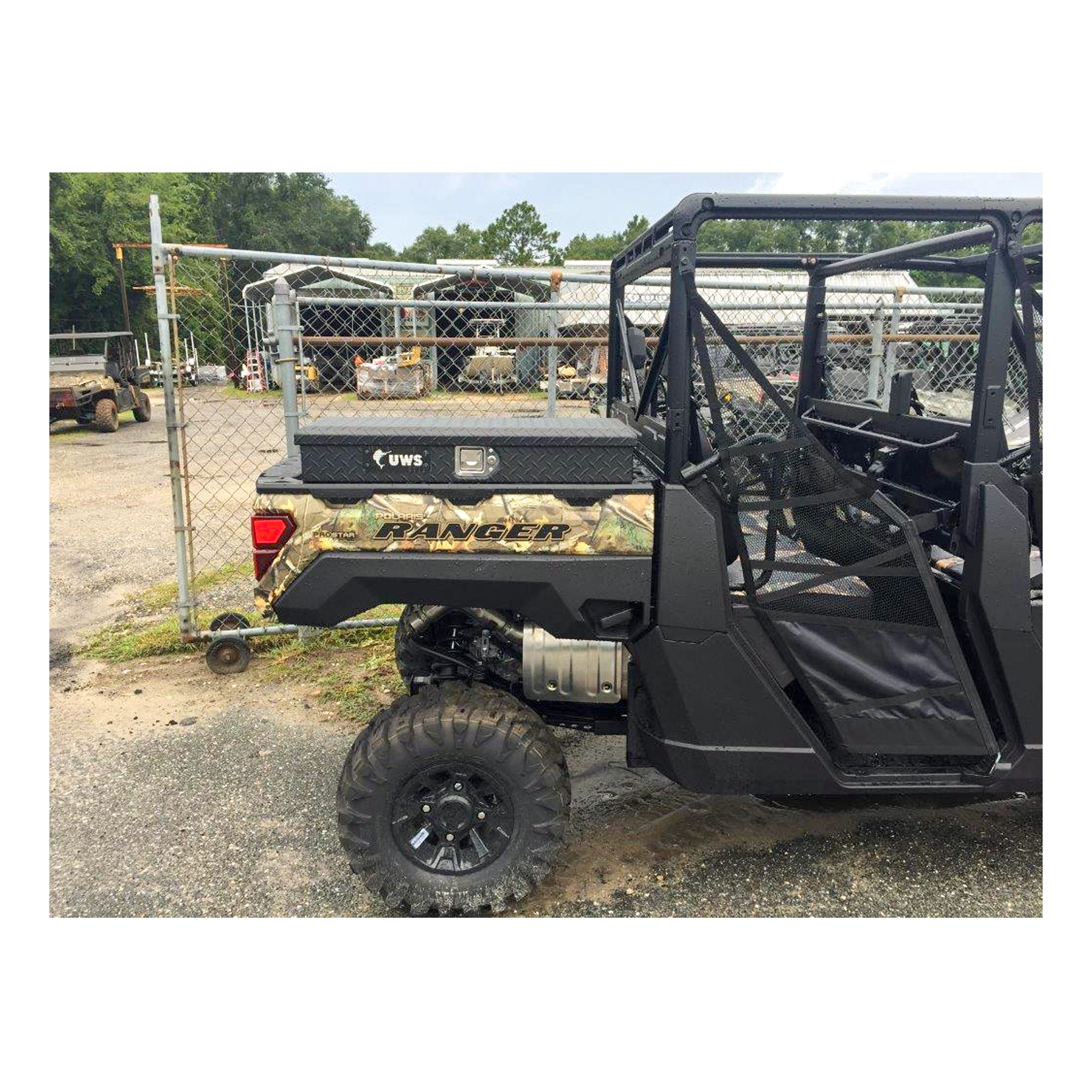 UWS Matte Black Aluminum UTV Side Tool Box - Polaris Ranger Model UTV-SM33-MB