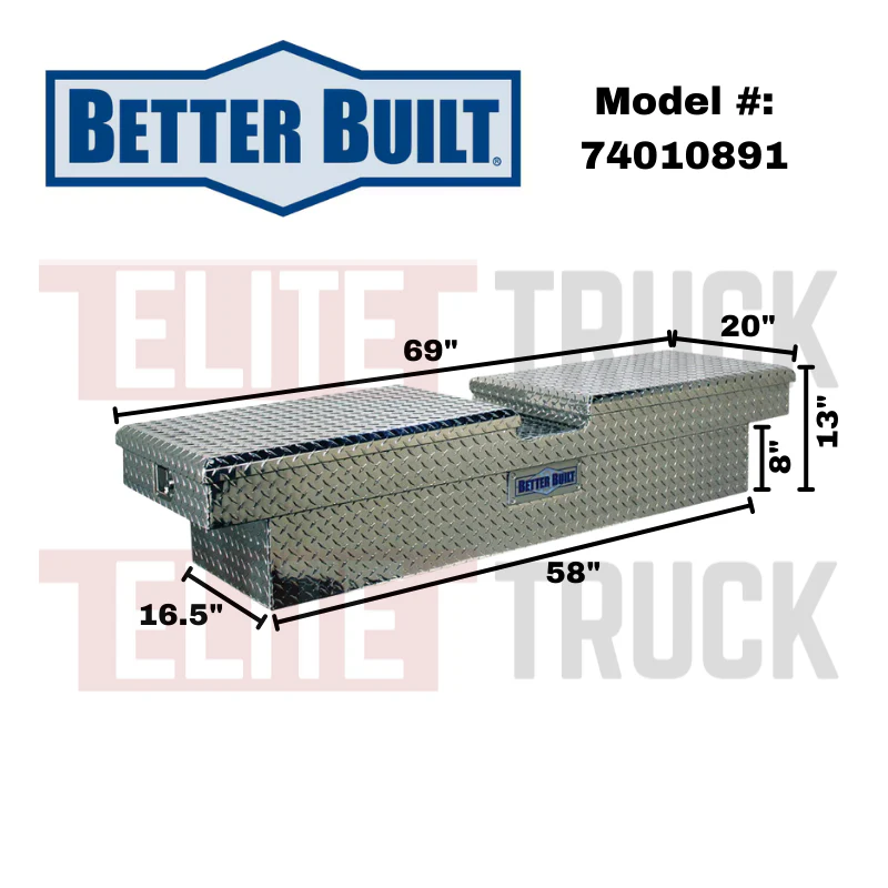 Better Built 69" Bright Aluminum Crown Series Crossover Tool Box Model 74010891