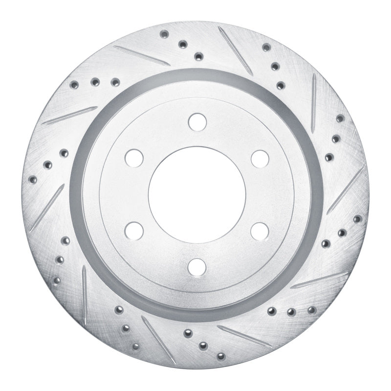 R1 18-21 Ford F-150 4WD Rear Right Drilled & Slotted Silver Brake Rotor