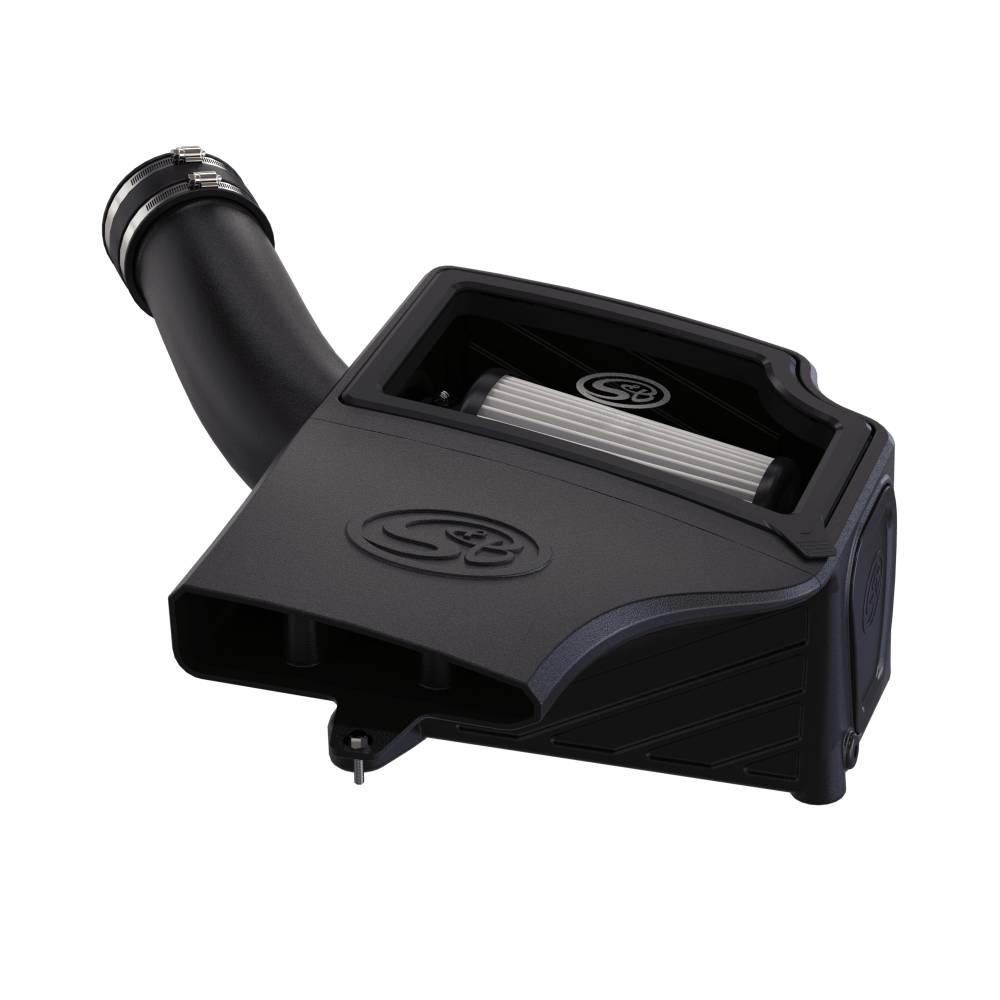 Dry Extendable Cold Air Intake for 1994-1997 Ford Powerstroke 7.3L on a white background 