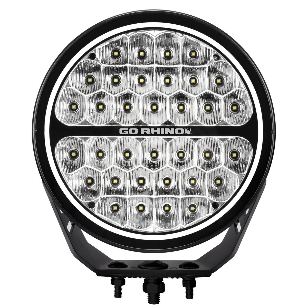 Go Rhino Blackout Series Lights 9 Inch Round LED Single Driving Kit W/Daytime Running Lights Black 2026-2026 Chevrolet Suburban 2026-2026 Chevrolet Tahoe Go Rhino