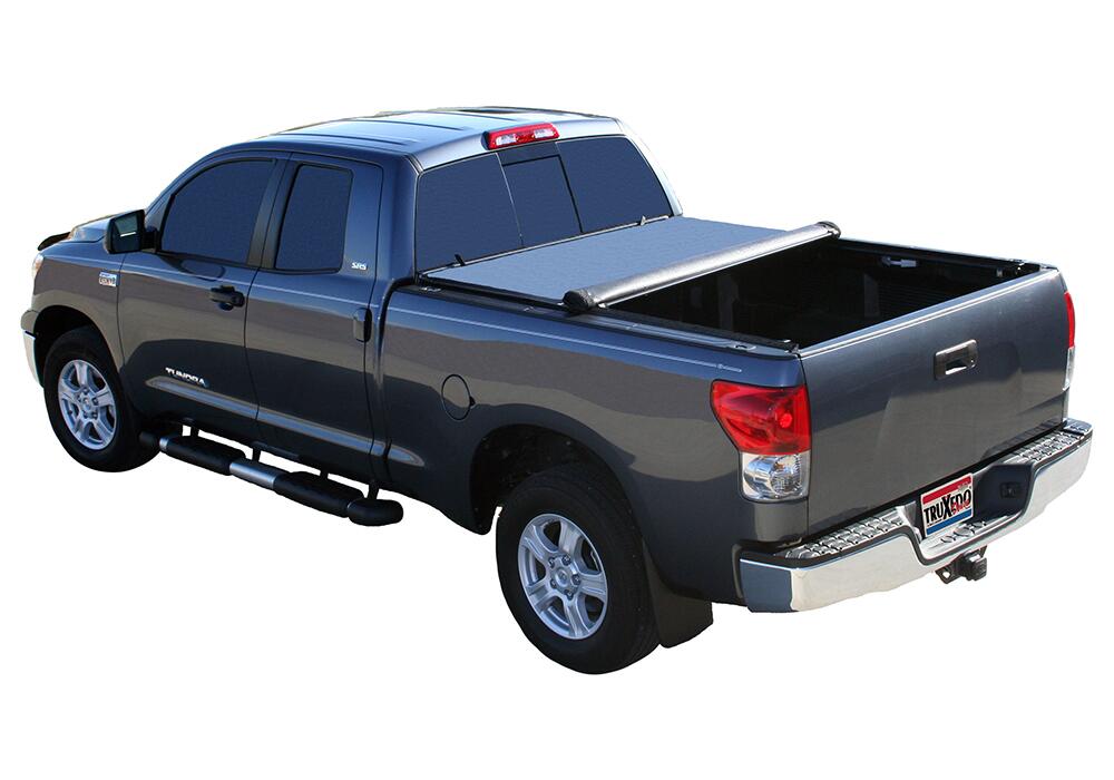 Deuce Tonneau Cover Black 2022-2026 Toyota Tundra 5 Foot 7 Inch Bed with Deck Rail System Truxedo