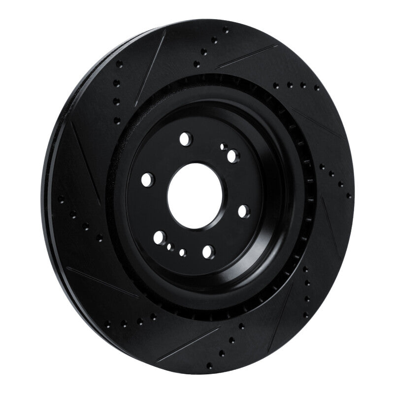 R1 19-25 Cadillac Escalade ESV Front Right Drilled & Slotted Black Brake Rotor