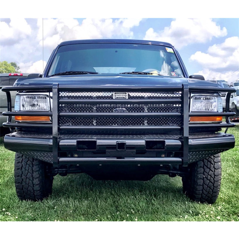 Ranch Hand Legend Series Front Bumper W/ Grille Guard Fits Select 92-97 Ford Bronco/F-150/F-250/F-350 Model FBF921BLR