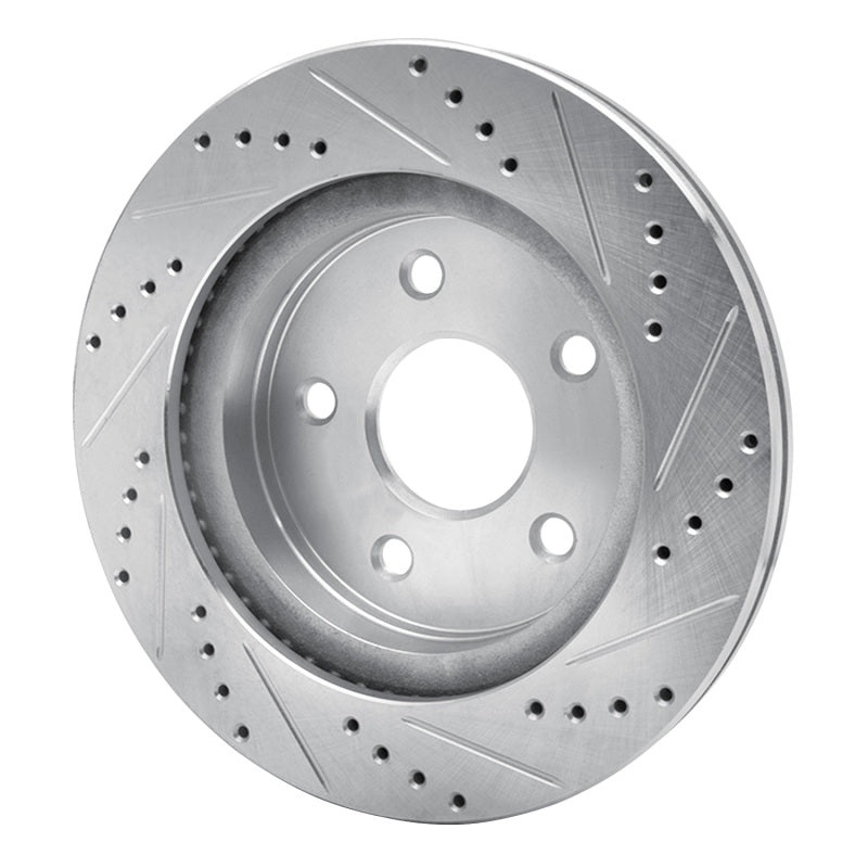 R1 02-24 Dodge Ram 1500 Front Left Drilled & Slotted Silver Brake Rotor