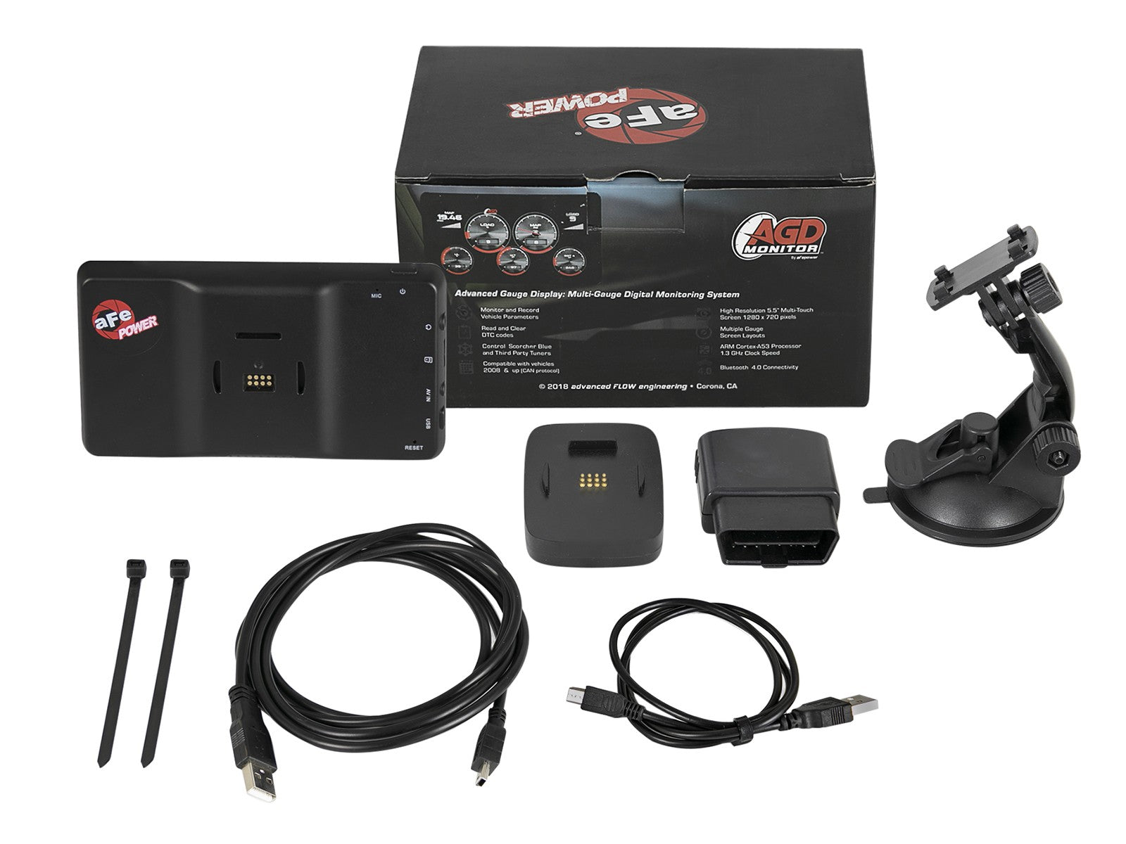 Agd 5-1/2 Inch Digital Gauge Display Monitor Dodge/Ram/Ford/GM Diesel Trucks 08-23 L6-6.7L (td)/V8-6.4L/6.6L/6.7L (td) aFe Power