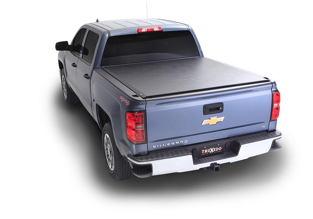 Deuce Tonneau Cover Black 2007-2013 Silverado/Sierra 1500/2007-2014 2500 HD/3500 HD 8 Foot Bed with Cargo Management System with Single Rear Wheels Truxedo