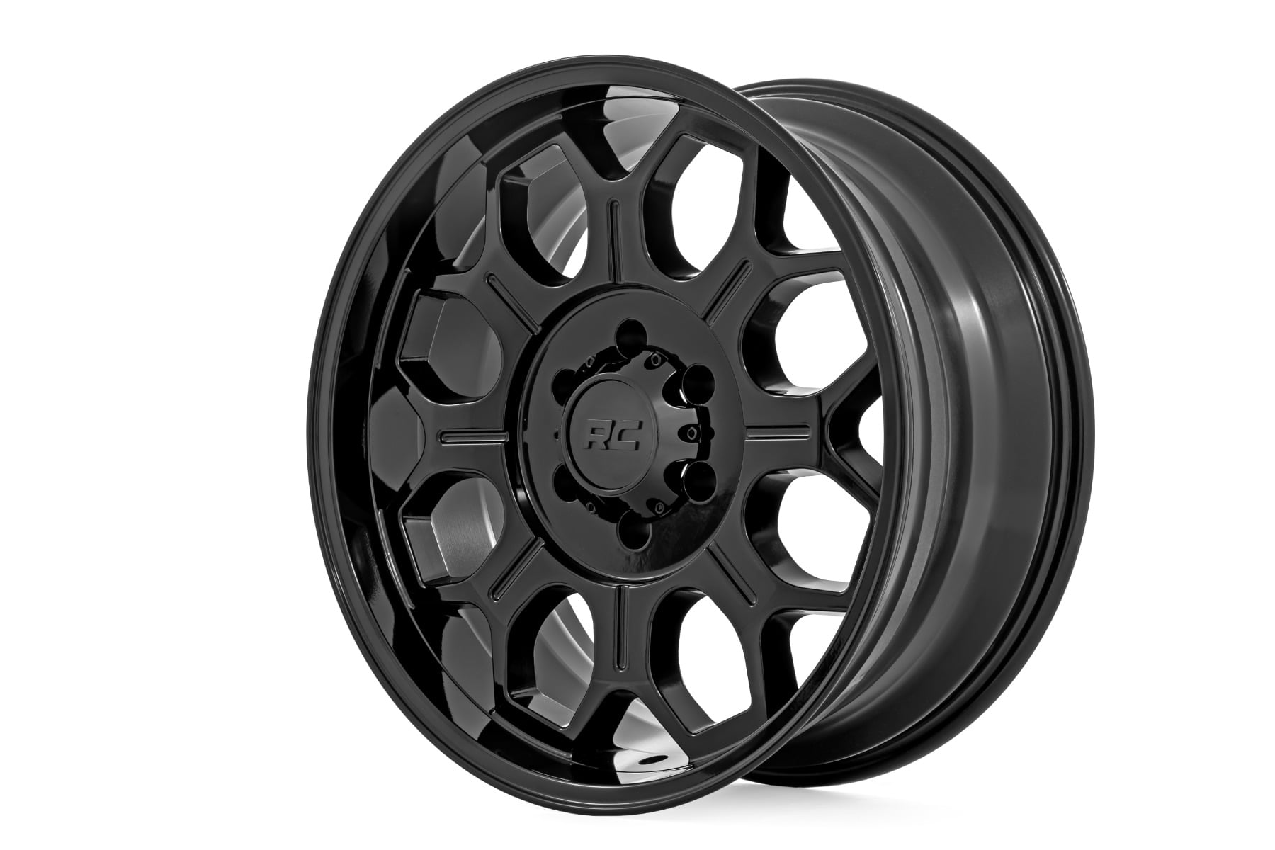 77 Series Wheel One-Piece Semi Gloss Black 20x9 6x5.5 +18mm Rough Country