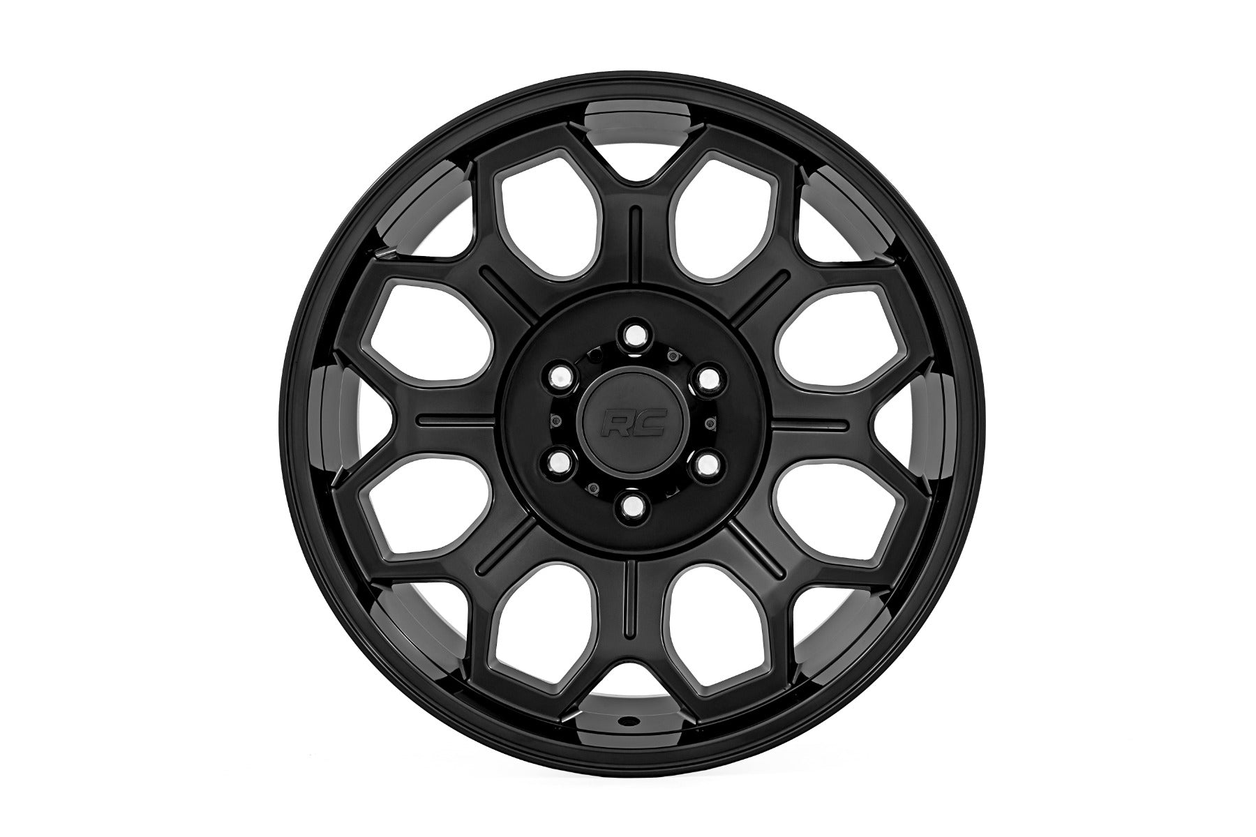 77 Series Wheel One-Piece Semi Gloss Black 20x9 6x5.5 +18mm Rough Country