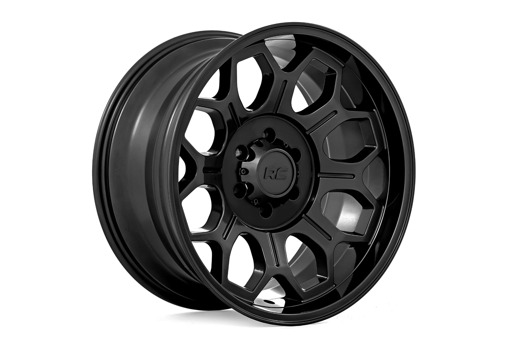77 Series Wheel One-Piece Semi Gloss Black 20x9 6x5.5 +18mm Rough Country