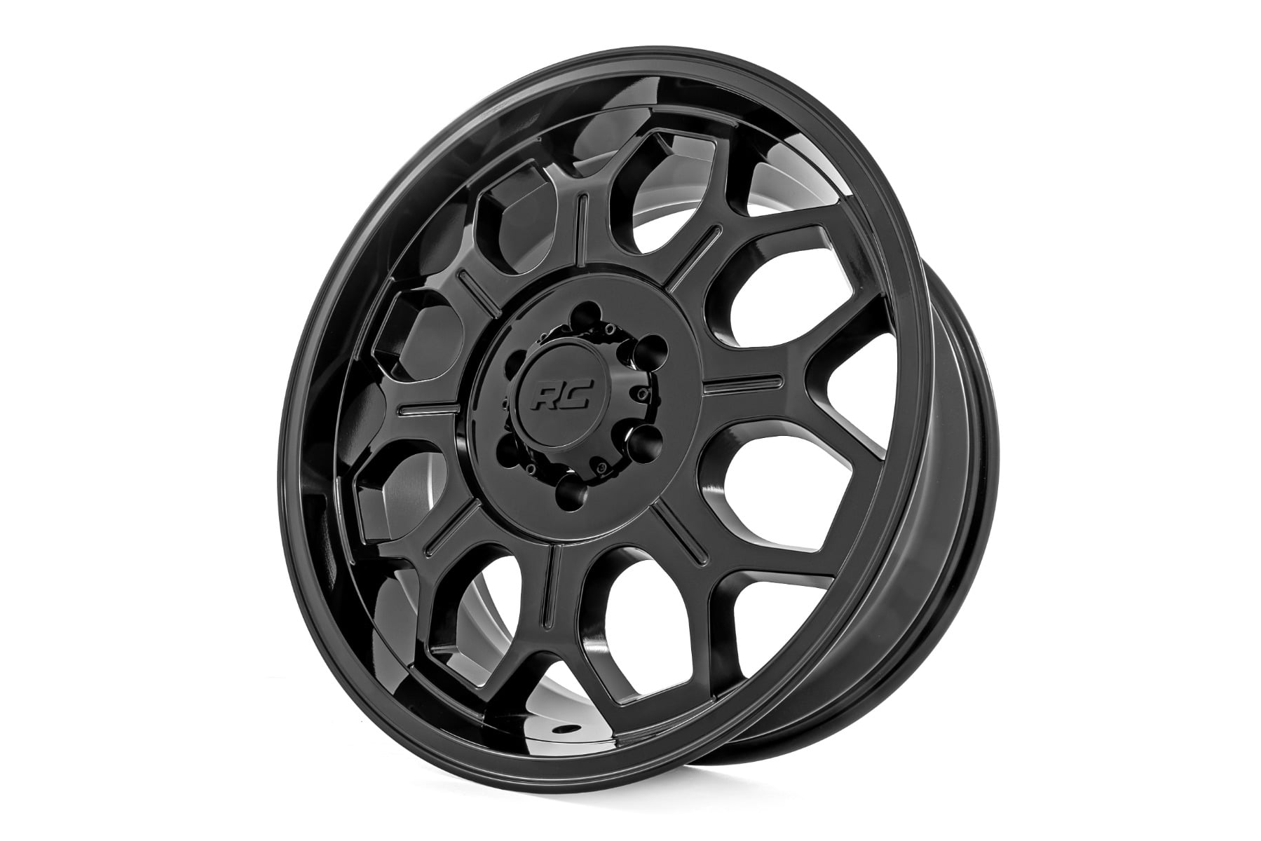 77 Series Wheel One-Piece Semi Gloss Black 20x9 6x5.5 +18mm Rough Country