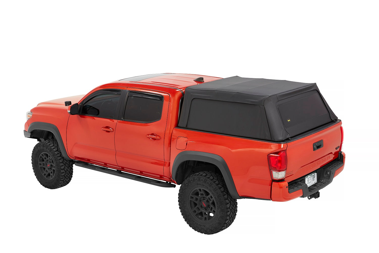 Supertop Truck Bed Cap 2 For Toyota 2016-2023 Tacoma 6.0 Foot Black Diamond PVC Coated Sailcloth No Drill Bestop