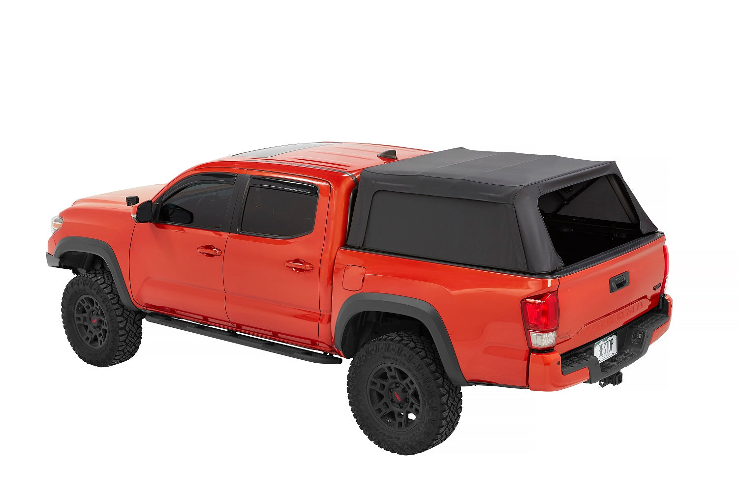 Supertop Truck Bed Cap 2 For Toyota 2016-2023 Tacoma 6.0 Foot Black Diamond PVC Coated Sailcloth No Drill Bestop