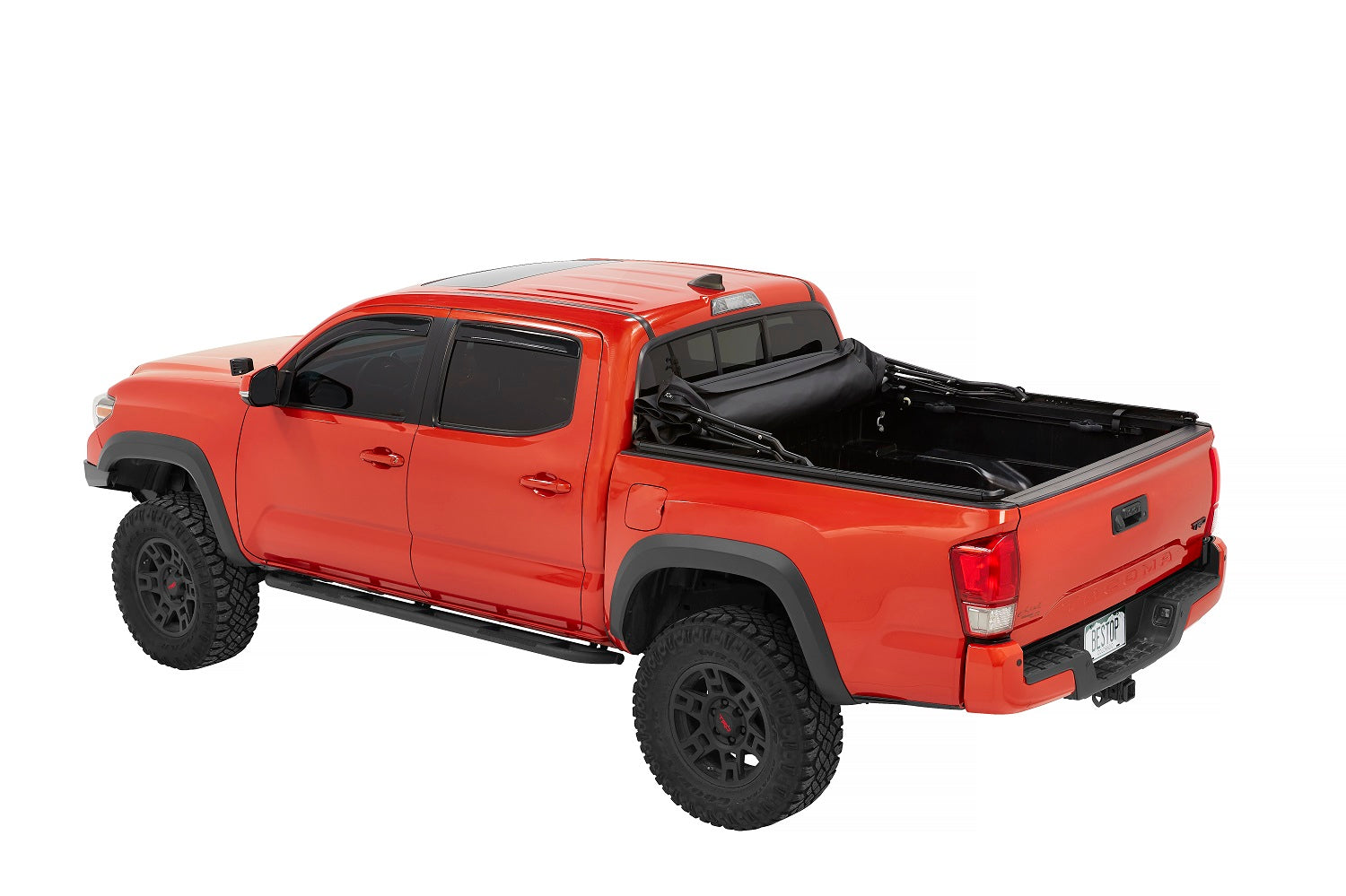 Supertop Truck Bed Cap 2 For Toyota 2016-2023 Tacoma 6.0 Foot Black Diamond PVC Coated Sailcloth No Drill Bestop