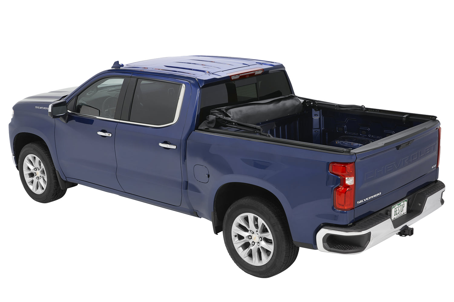 Supertop Truck Bed Cap 2 For Chevy/GMC 2019-2024 Silverado/Sierra 1500 Exc 19 Classic 6.5 Foot Black Diamond PVC Coated Sailcloth No Drill Bestop