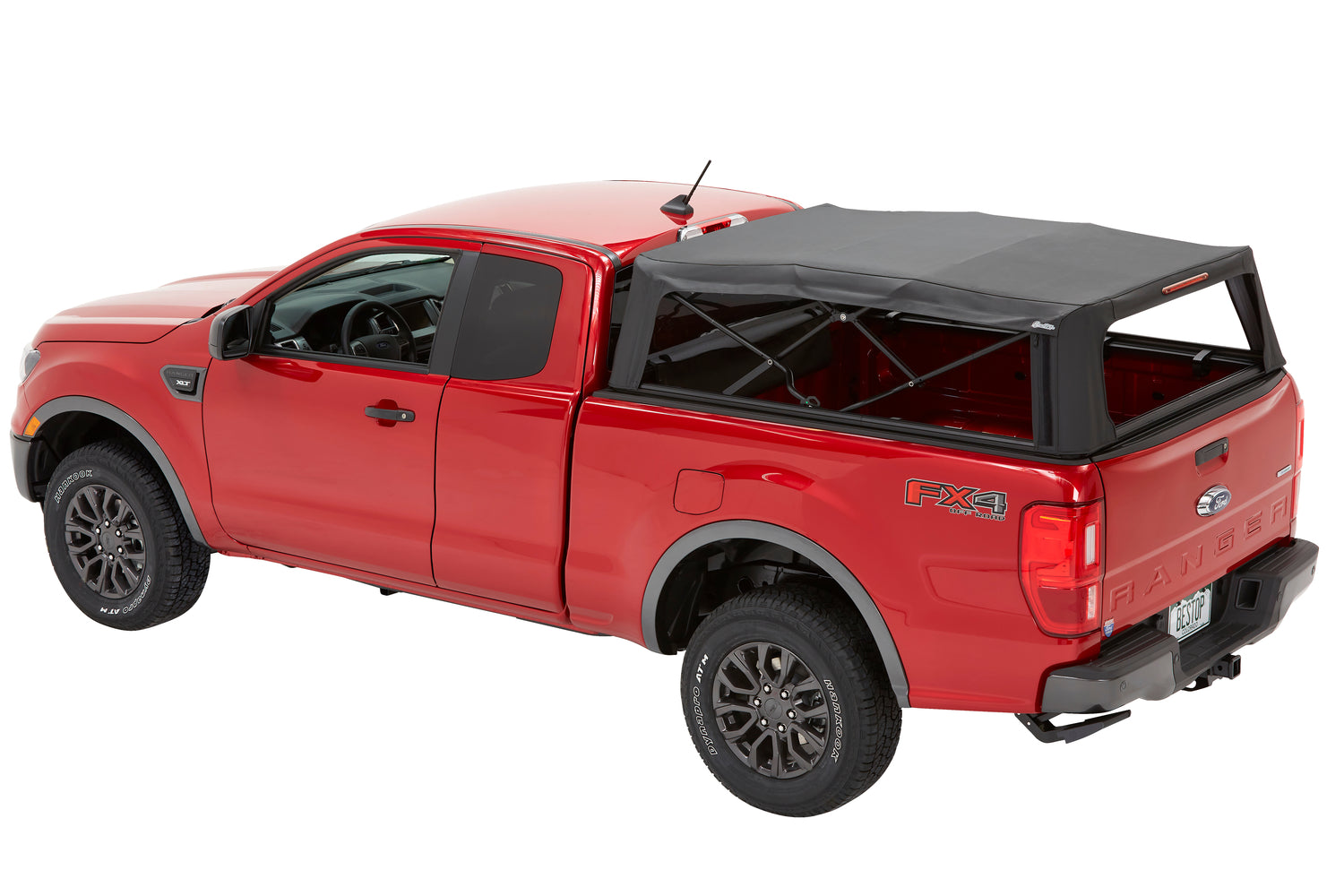Supertop Truck Bed Cap 2 For Ford 2019-2024 Ranger 6.0 Foot Black Diamond PVC Coated Sailcloth No Drill Bestop