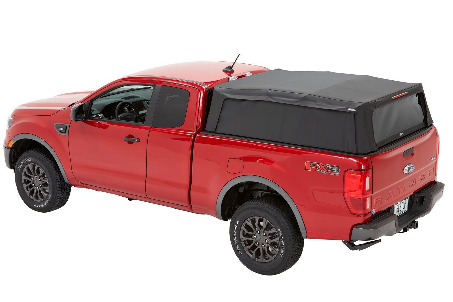 Supertop Truck Bed Cap 2 For Ford 2019-2024 Ranger 6.0 Foot Black Diamond PVC Coated Sailcloth No Drill Bestop