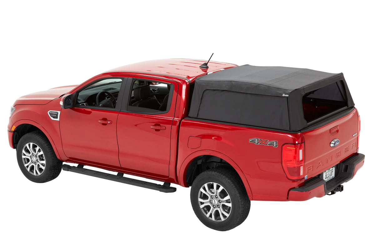 Supertop Truck Bed Cap 2 For Ford 2019-2024 Ranger 5.0 Foot Black Diamond PVC Coated Sailcloth No Drill Bestop