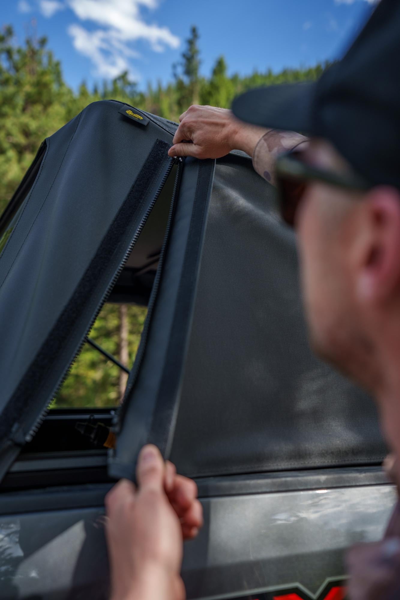 Supertop Truck Bed Cap 2 For Ford 2017-2024 F-250SD/F-350SD 6.8 Foot Black Diamond PVC Coated Sailcloth No Drill Bestop