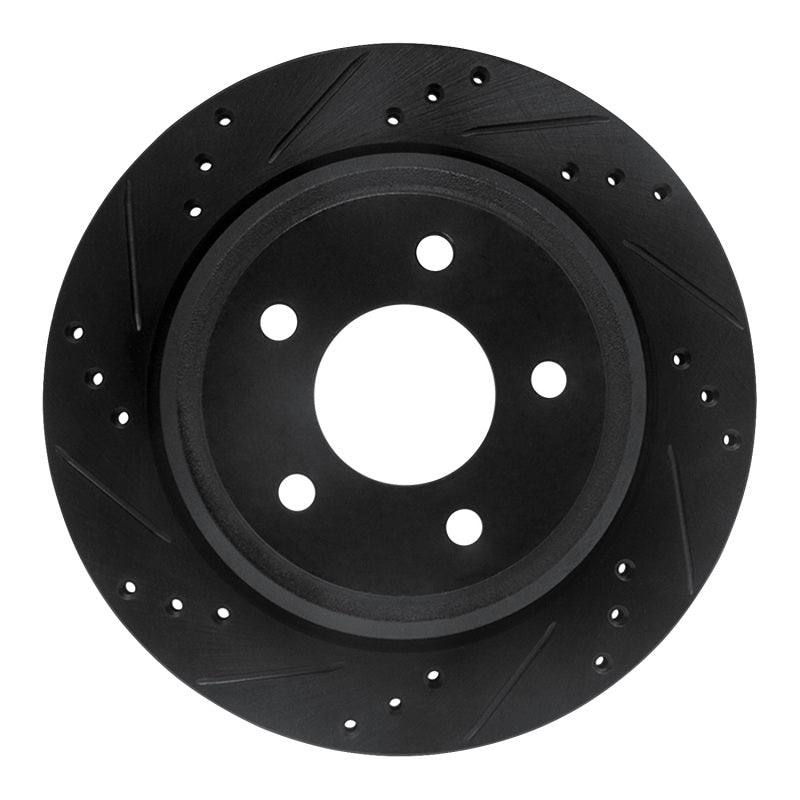 R1 10-11 Ford Ranger (USA/Canada) Rear Left Drilled & Slotted Black Brake Rotor