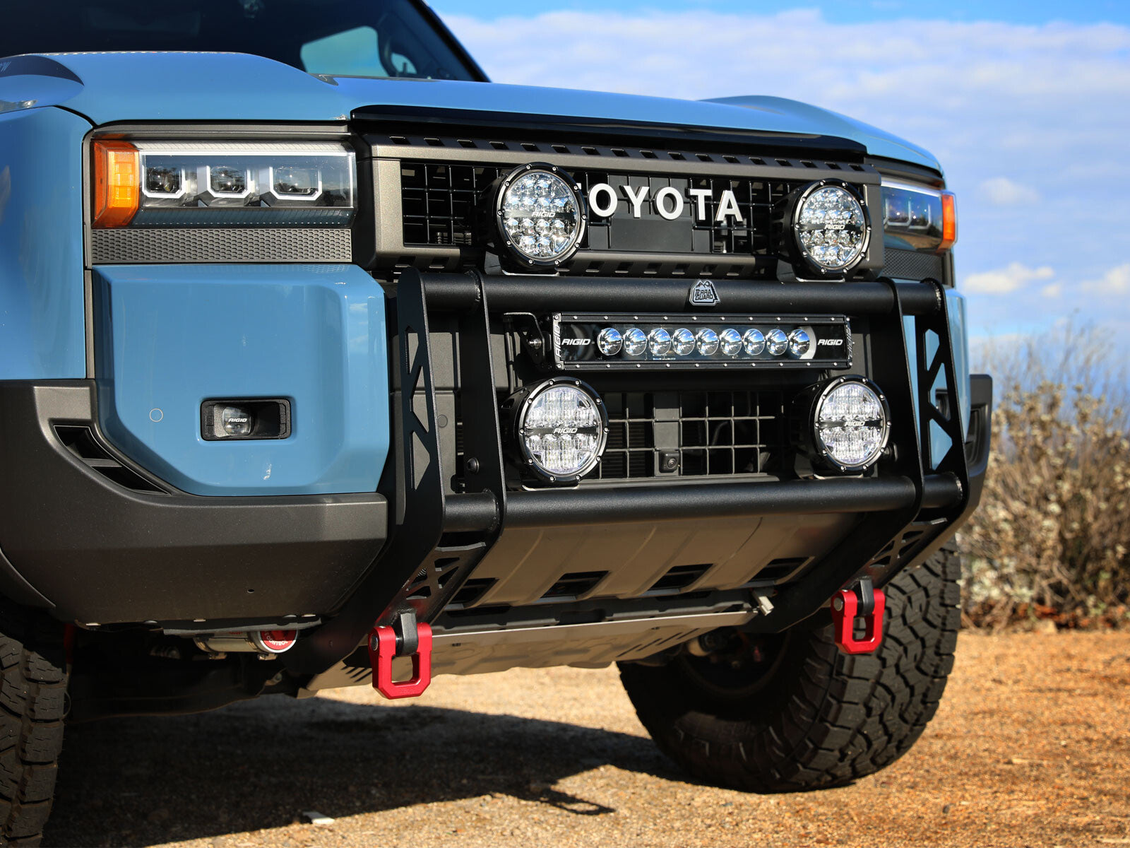 Terra Guard Bull Bar w/ Rigid Lights Toyota Land Cruiser (J250) 24-26 L4-2.4L (t) aFe Power