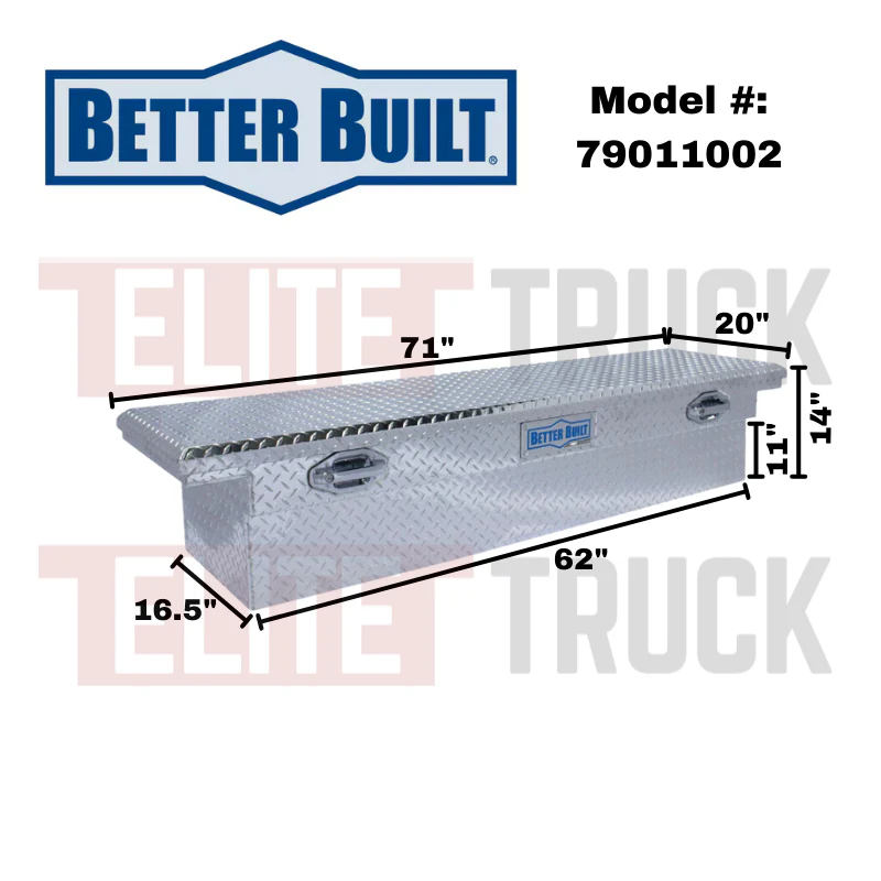 Better Built 71" Bright Aluminum Low Profile Crossover Tool Box Model 79011002