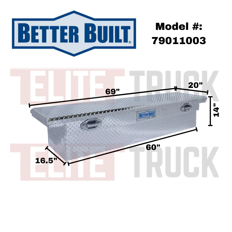 Better Built 69" Bright Aluminum Special Edition Crown Series Low Profile Crossover Tool Box Model 79011003