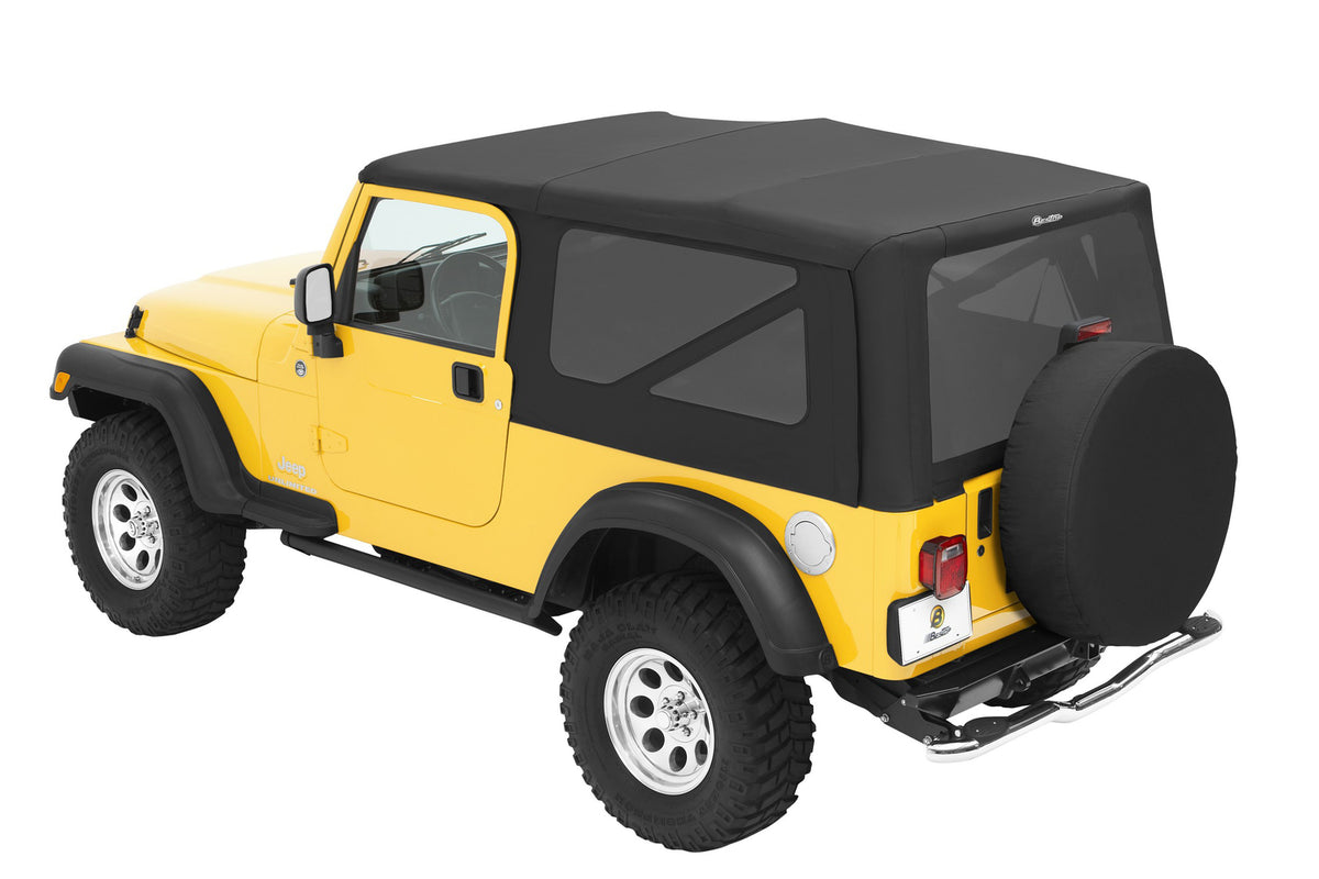 Replace-A-Top for OEM Hardware For Jeep 2004-2006 Wrangler TJ Tinted Black Diamond Sailcloth No Door Skins Included Bestop