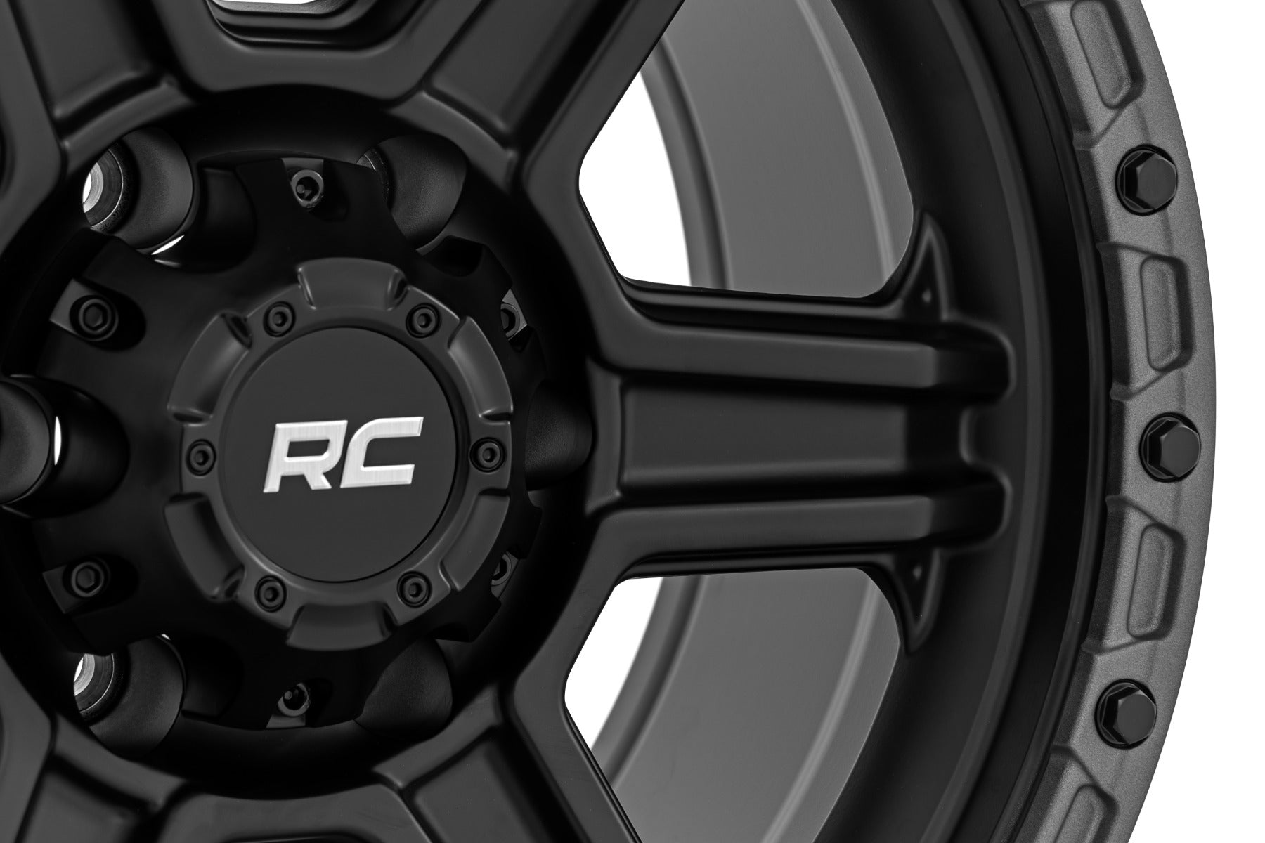 79 Series Wheel One-Piece Semi Gloss Black w/Gunmetal Ring 17x8.5 6x5.5 0mm Rough Country