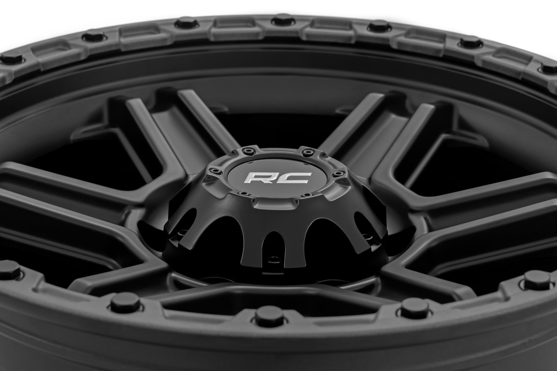 79 Series Wheel One-Piece Semi Gloss Black w/Gunmetal Ring 17x8.5 6x5.5 0mm Rough Country