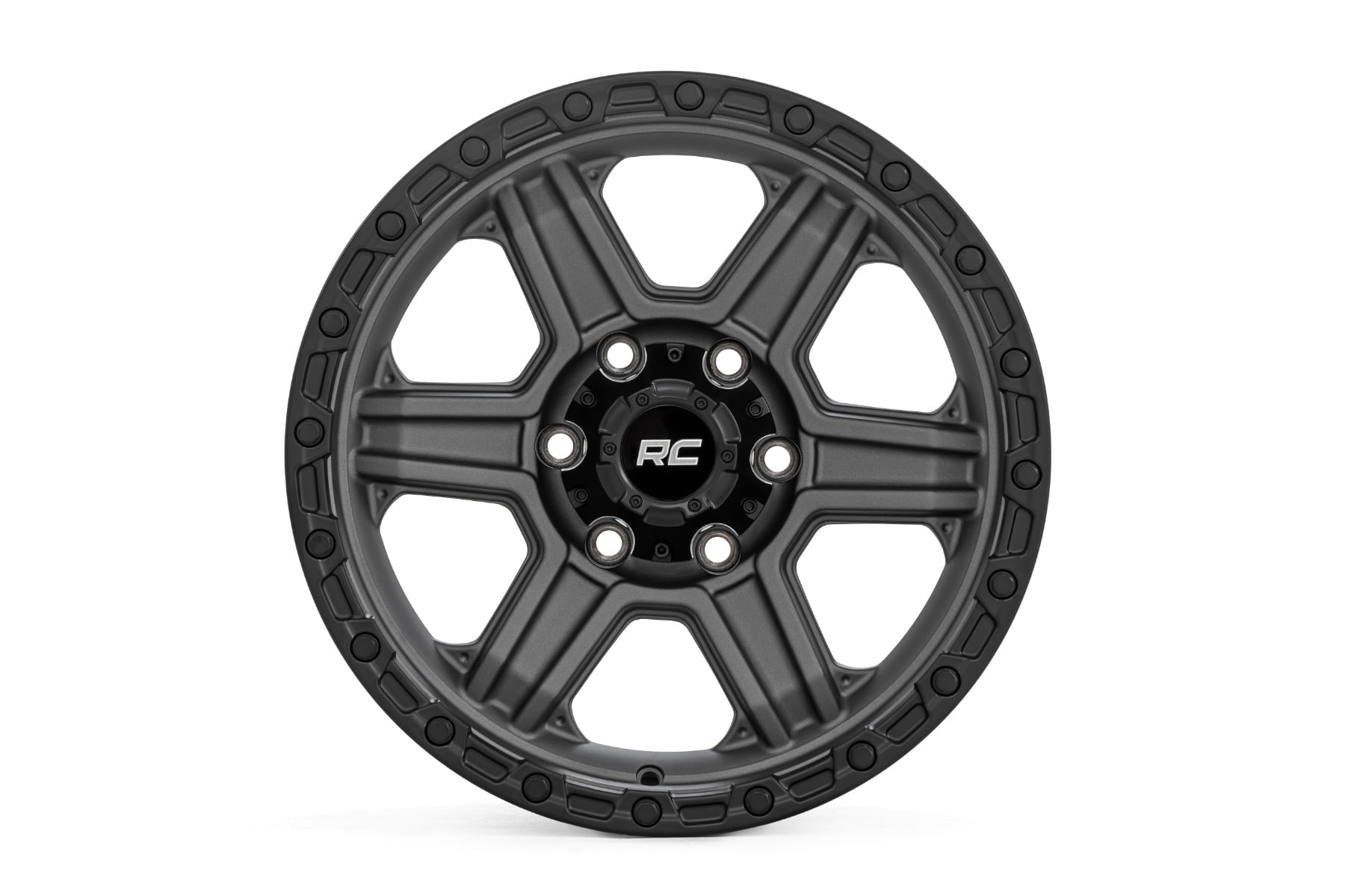 79 Series Wheel One-Piece Gunmetal Gray w/Black Ring 17x8.5 6x5.5 0mm Rough Country