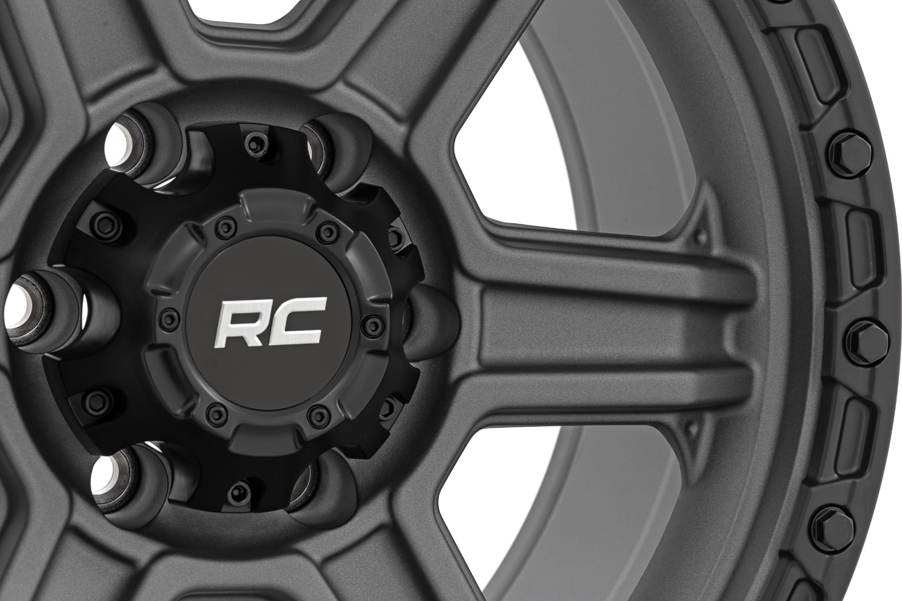 79 Series Wheel One-Piece Gunmetal Gray w/Black Ring 17x8.5 6x5.5 0mm Rough Country