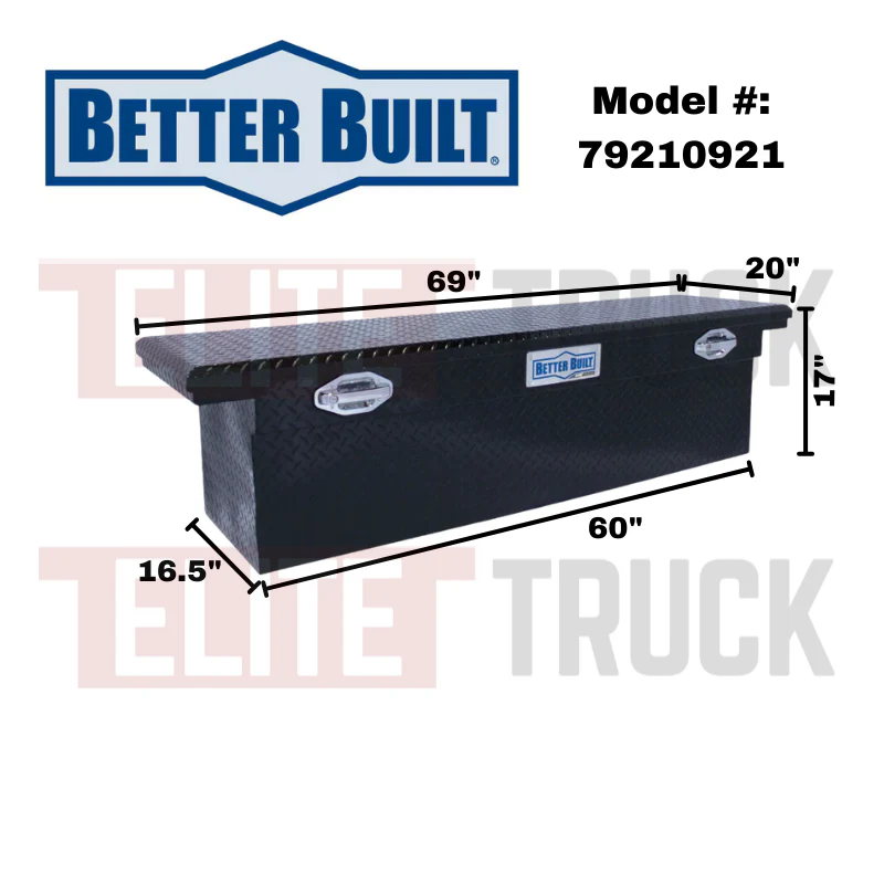 Better Built 69" Gloss Black Aluminum Low Profile Deep Crossover Tool Box Model 79210921