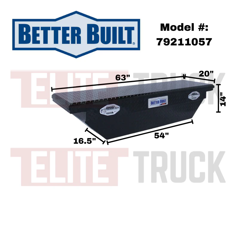 Better Built 63" Gloss Black Aluminum Low Profile Crossover Wedge Tool Box Model 79211057