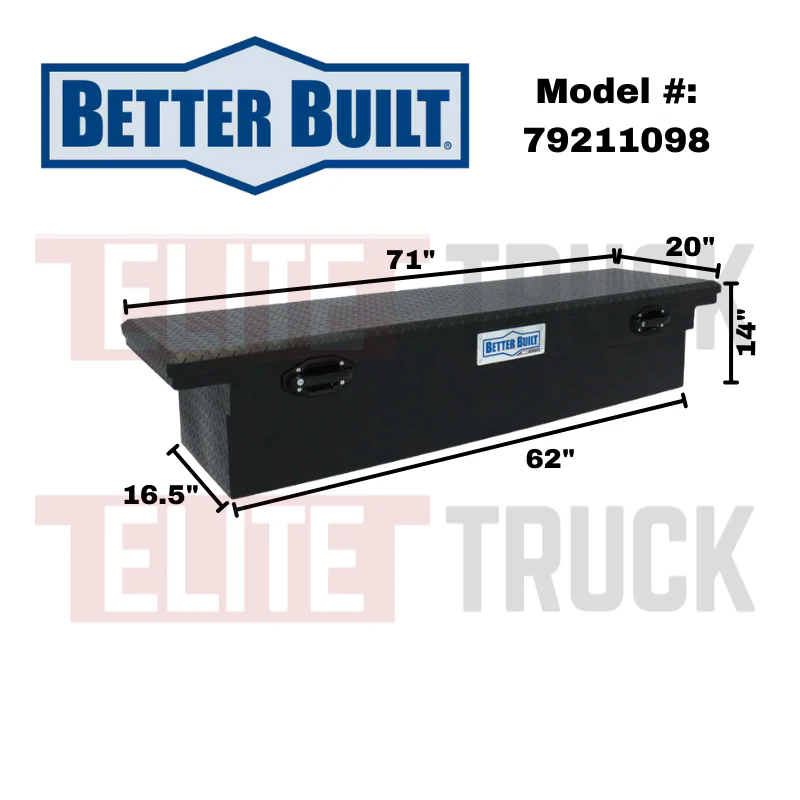 Better Built 71" Matte Black Aluminum Low Profile Crossover Tool Box Model 79211098