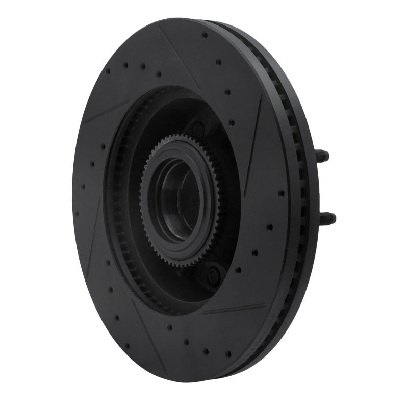 R1 11-25 Ford F-250 2WD (Super Duty) Front Left Drilled & Slotted Black Brake Rotor