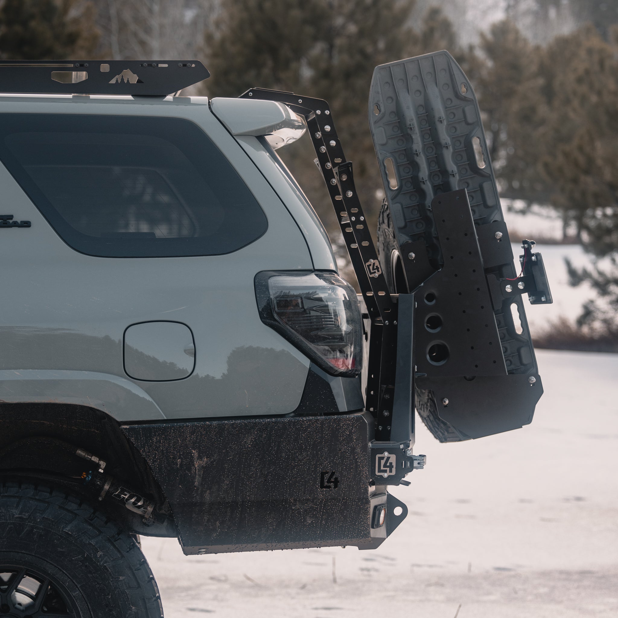 4Runner Overland Series rear bumper for 5th Gen models 2010-2024, showcasing rugged design and offroad functionality.