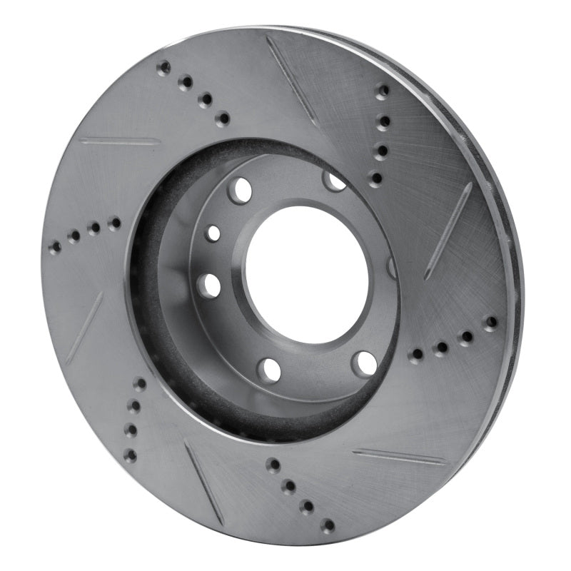 R1 06-25 American Coach Patriot Front Left Drilled & Slotted Silver Brake Rotor
