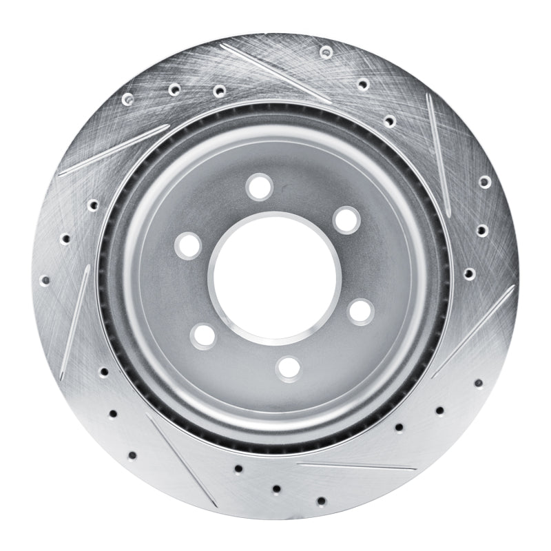 R1 21-25 Ford BRONCO Rear Left Drilled & Slotted Silver Brake Rotor