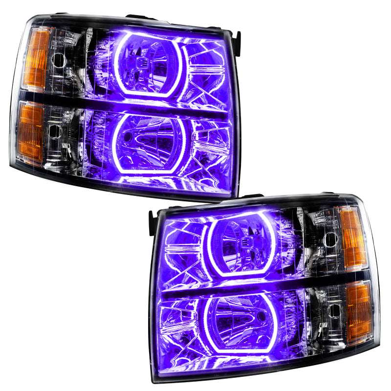 Oracle 07-13 Chevy Silverado SMD HL - Blk - Square Style - ColorSHIFT w/ 2.0 Controller