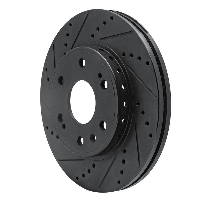 R1 09-20 Chevrolet TAHOE Front Left Drilled & Slotted Black Brake Rotor
