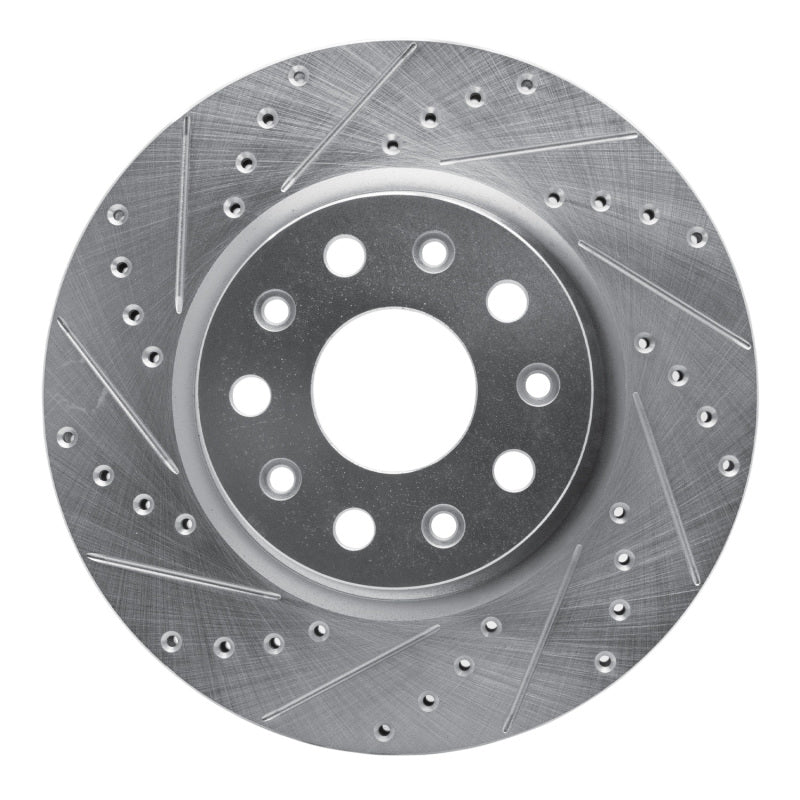 R1 18-25 Jeep Wrangler Front Left Drilled & Slotted Silver Brake Rotor