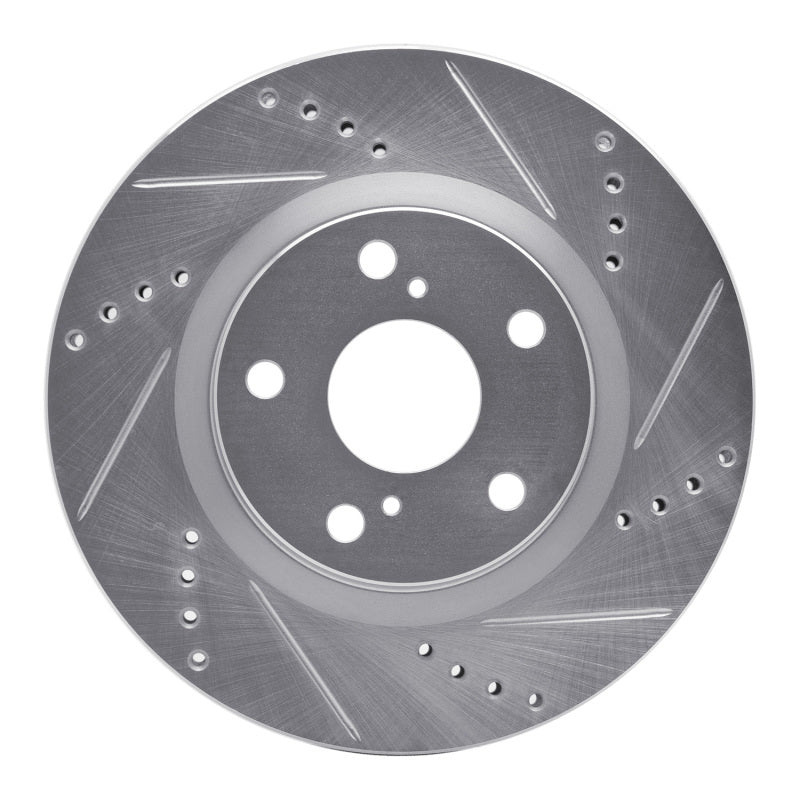 R1 18-25 Jeep Wrangler Front Right Drilled & Slotted Silver Brake Rotor