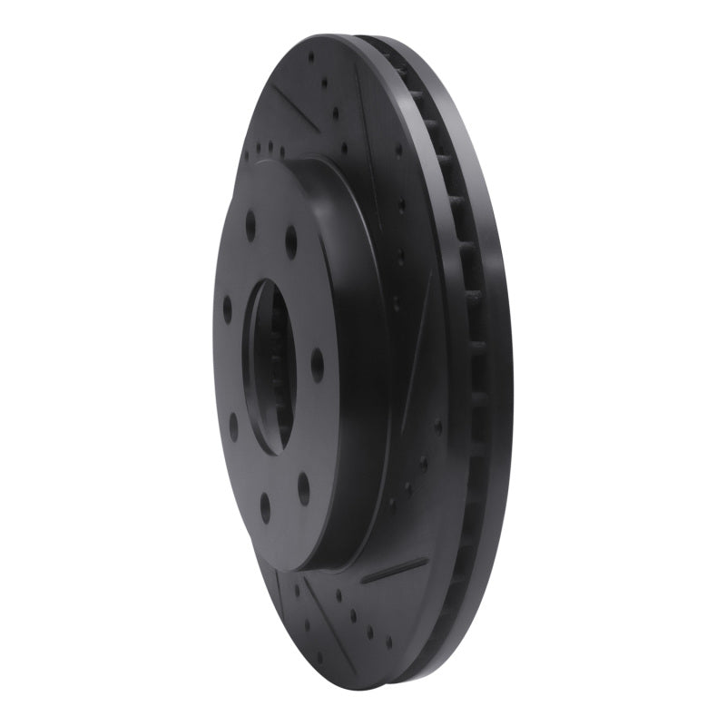R1 04-08 Ford F-150 4WD Front Right Drilled & Slotted Black Brake Rotor