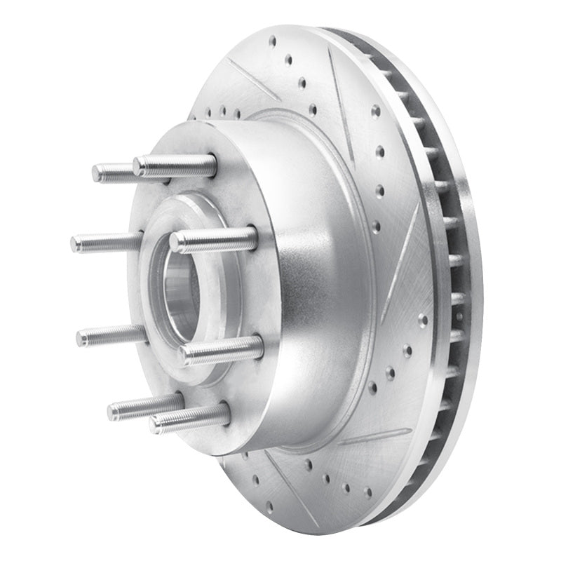 R1 06-12 Ford F-250 2WD (Super Duty) Front Right Drilled & Slotted Silver Brake Rotor